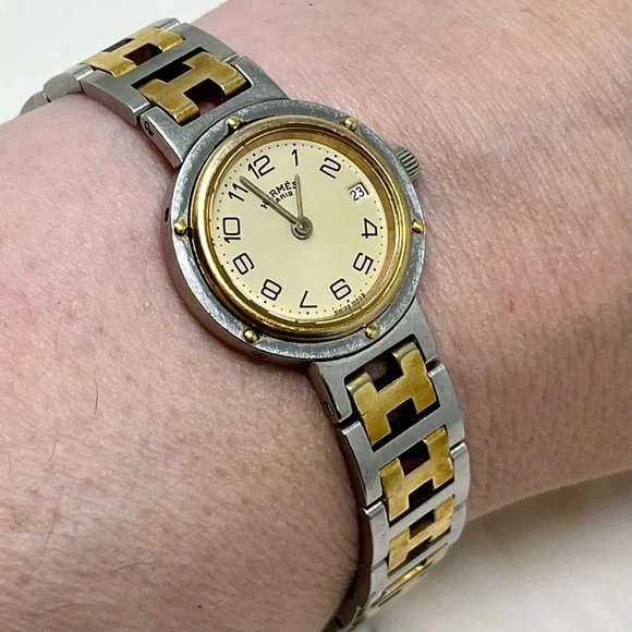 Hermès Clipper Gold & Steel H Band Watch